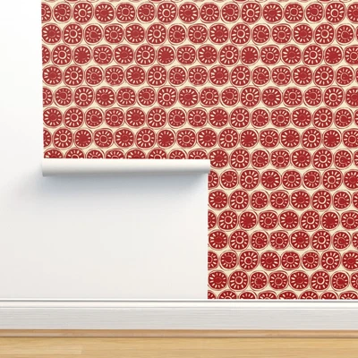 £8.90 • Buy Removable Water-Activated Wallpaper Wood Block Sharon Turner Botanical Flowers