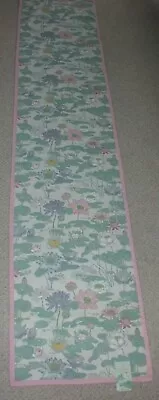 Laura Ashley Table Runner Bnwt Waterlilies Design Pink & Green 100% Cotton • £12