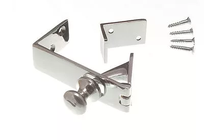NEW BRASS COUNTER FLAP CATCH AND STAY CHROME PLATED BRASS + SCREWS ( Pack Of 10 • £146.81