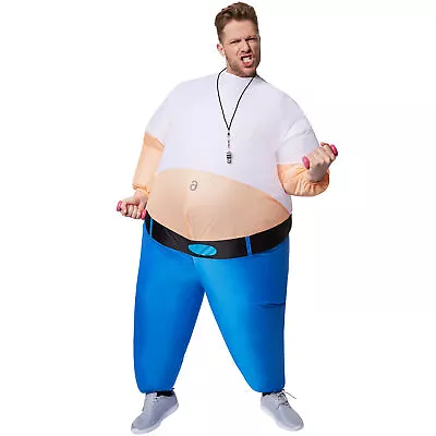 Blow Up Fat Gym Teacher Costume | Inflatable Halloween Fancy Dress Outfit Uni • £37.99