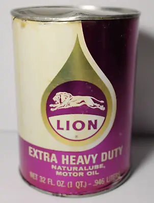 1959 1960s NOS New Old Vintage Lion Oil Can Quart Oil Can El Dorado Arkansas • $48.99