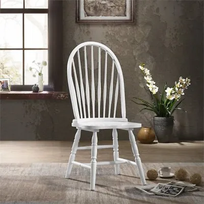 Carolina Classics Windsor Wood Dining Chair In Pure White • $119.99