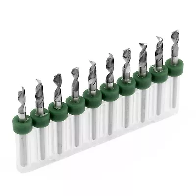 10pcs 3.175mm Micro Tungsten Carbide Twist Drill Bit PCB For Dremel Rotary CNC • $12.95