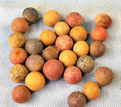 Lot Of 27 Vintage Clay Marbles  Post Civil War 1800's • $21
