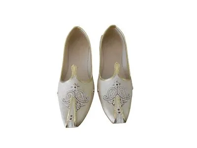 Men Shoes Leather Handmade Indian Wedding Khussa Jutties Mojaries Size UK 5.5 • £44.24