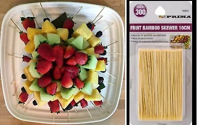 £59.99 • Buy 10CM Fruit Bamboo Skewers Kebab SALAD Fruit BBQ Chocolate Fountain Fondue Sticks