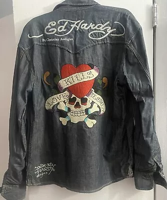 XL Ed Hardy Denim Shirt • $52