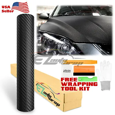 3D Carbon Fiber Black Matte Textured Car Vinyl Wrap Sticker Decal Film Sheet DIY • $7.95