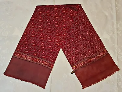 Scarf Vintage  Authentic  Paisley Art Brown Red Acetate  Long Men • $15.50