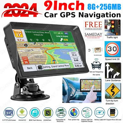 9 Inch Car Sat Nav GPS Navigation 8GB Free Lifetime UK & EU Maps Touch Screen UK • £65.99