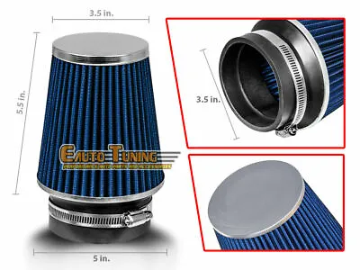 BLUE 3.5  Inches Inlet Cold Air Intake Cone Dry Type Narrow FILTER For Dodge • $17.99