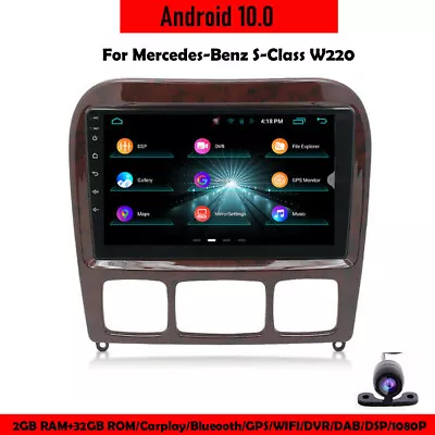 9 Android 10 Head Unit Radio Carplay WIFI GPS SAT Navi For Mercedes S-Class W220 • $347.79