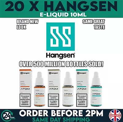 20x Hangsen E Liquid 10ml E Liquid Vape Juice 3mg 6mg 12mg 18mg New Bar Flavours • £23.95