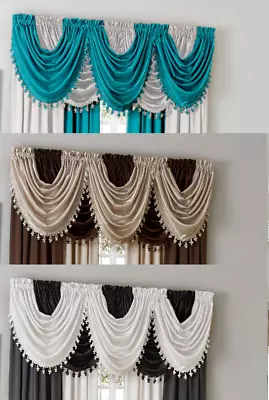 $9.35 • Buy New 1pc Luxury Solid Faux Linen Window Curtain Treatment Rod Pocket Valance Hwo