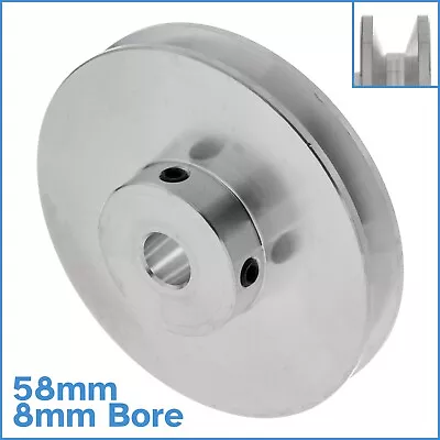 Aluminium Alloy 58mm V Groove Track Wheel 8mm Fixed Bore Diameter Motor Shaft • £22.56