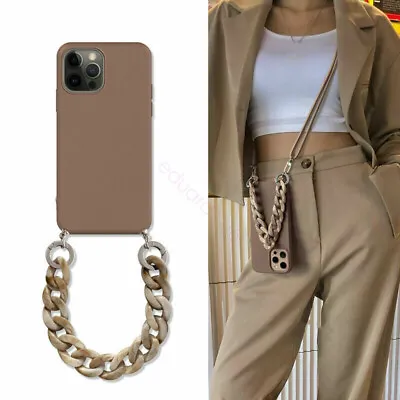 $19.50 • Buy Crossbody Lanyard Marble Chain Soft Phone Case For IPhone 13 12 11 Pro XS Max X