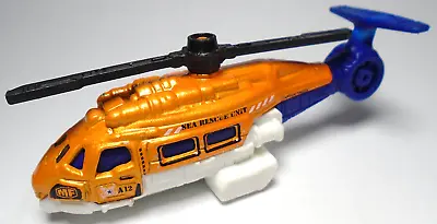 2015 Matchbox Sea Hunter Rescue Unit Orange 3 1/4  Diecast Helicopter W/ Blue • $10.99