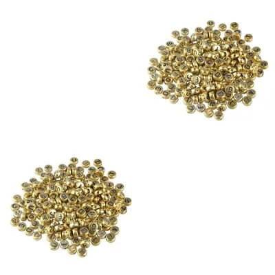  1000 Pcs Metal Letter Beads Golden Alphabet Beaded Accessories For Bracelets • £14.89