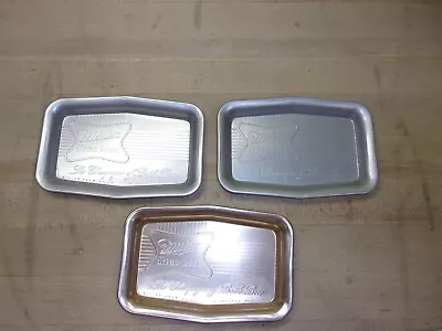Vintage Lot Of 3 Aluminum Tip Tray Miller High Life Beer Free Shipping • $21