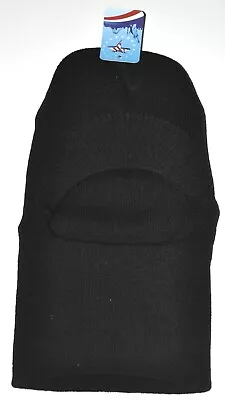 Ski Mask With Visor Bill Black Knit Stocking Hat Beanie Soft Adult Size New!! • $8.95