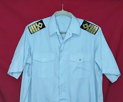 2000's Post Soviet Ukrainian Morflot Merchant Marine Captain Blue Shirt Sz 54 L • $14