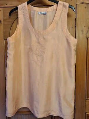 £8.99 • Buy New, Bakkarat Pure Silk Top, Peach Colour, Size 10.