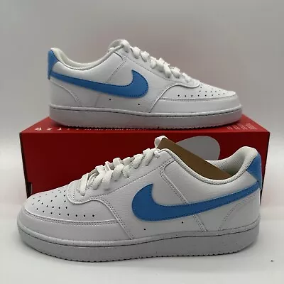 Womens Nike Court Vision Lo NN Size 10 (DH3158 107) White University Blue Shoes • $54.99