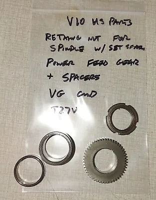 Emco Maximat V10 Lathe Headstock Parts: Spindle Power Feed Gear & Spacers J27V • $54