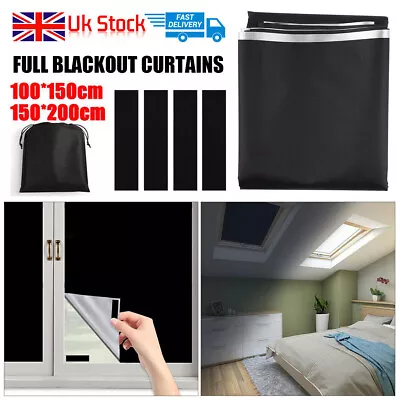 Portable Blackout Blind Blinds Window Easy To Stick Travel And Bedroom 150x100cm • £9.99