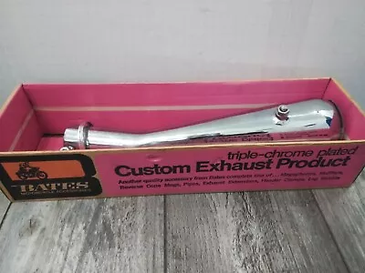 Genuine Bates Triple Chrome Plated Reverse Cone Megaphone Exhaust Upsweep • $151.98