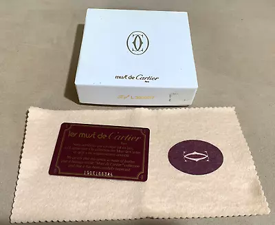 Must De Cartier Wallet Empty White Box Case With Card And Cloth Authentic • $45