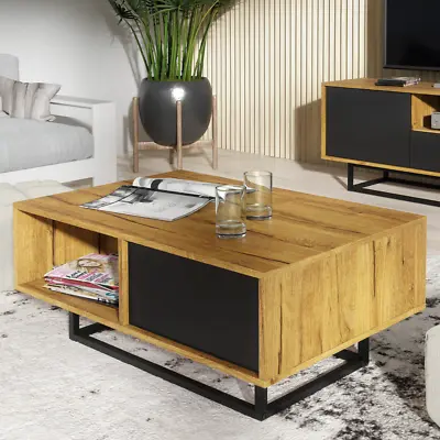 Coffee Table Loft Retro Industrial Vintage Oak Living Room Cabinet Cupboard • £89.90