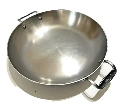 All-Clad 13   Braiser / Paella Pan - Stainless/Steel - Tri Ply Sits Flat • $59