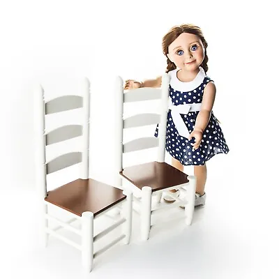The Queen's Treasures Set Of Two Ladderback Chairs Furniture For 18 Inch Dolls • $39.99