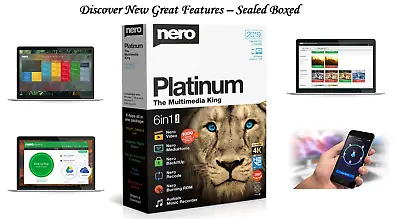 £94.99 • Buy Nero 2019 Platinum Cd/dvd/blu-ray Burning 6-in-1 + Full Version Genuine License