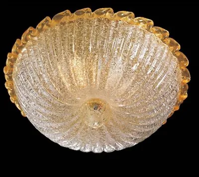 Ceiling Lamp In Murano Glass Venetian Lighting Italian Fixture Light Amber New E • $914.25