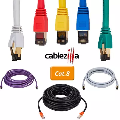 Cat8 Cable High Speed Ethernet Patch Cord RJ45 Gold Plated Shielded Wire Lan Lot • $6.99