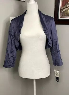 Adrianna Papell Cropped Bolero Jacket Blue Evening Wedding Mother Of The Bride • $20.75