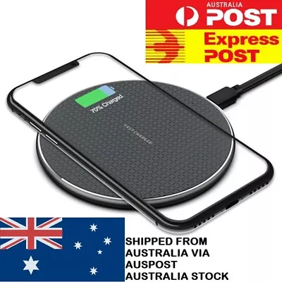 $10.95 • Buy 10W Qi Wireless Charger FAST Charging Pad For IPhone 11 XS XR 8 Samsung S10 S20