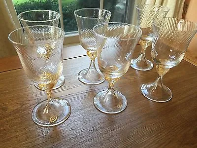 Six Venetian Glass Wine Goblets • $550