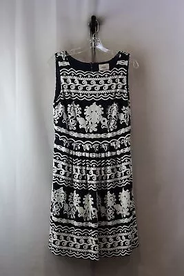 NWT ECI NY Women's Navy/White Floral Embroidered Dress SZ-12 • $9.99