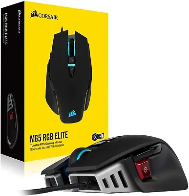 New Corsair M65 RGB ELITE Tunable FPS Gaming Mouse 18000 DPI Backlit RGB LED • £46.76