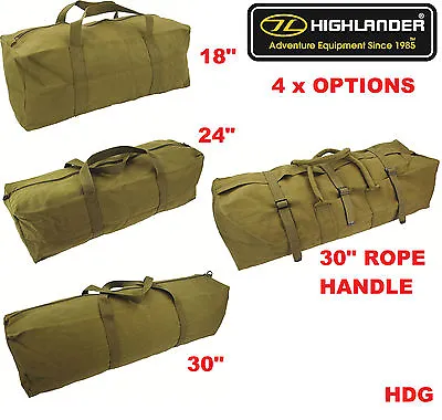 Highlander Military Heavy Duty Canvas Tool Bag Kit 18  24  30  + Rope Handle Opt • £10.90