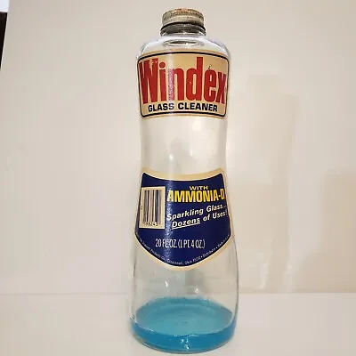 1975 Vtg Windex Glass Cleaner 20oz Glass Refill Bottle Drackett • $17.50