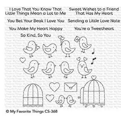 My Favorite Things Tweethearts Stamp Set CS-368 • £10