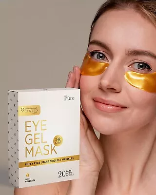 PURE Under Eye Collagen Gel Mask  For Puffy Eyes And Dark Circles 20 Pcs • $8.99