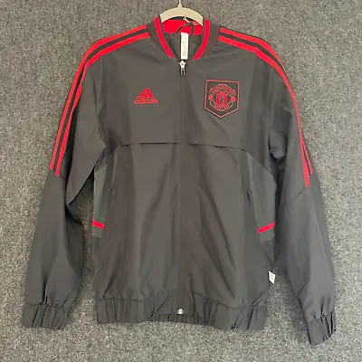 Men's Small Adidas Manchester United Icon Track Soccer Jacket 22-23 Black H63998 • $48