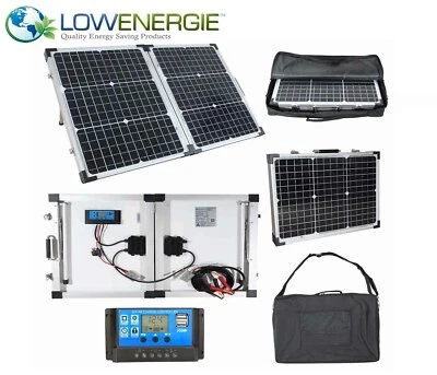 60W Portable Mono Folding Solar Panel Kit 12v Battery Charger Camping Caravans • £73.99