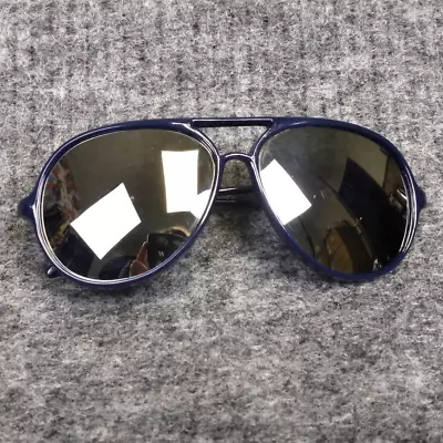 Vintage Bolle France GH Japan Navy Blue Mirrored Aviator Sunglasses Mod Unisex • $47.49