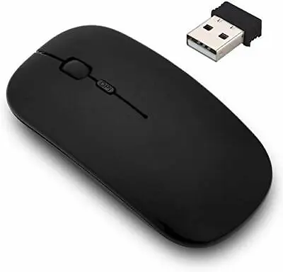 $9.95 • Buy Ultra Slim Wireless Mouse With 2.4 GHz Nano USB Receiver Cordless For Laptop PC